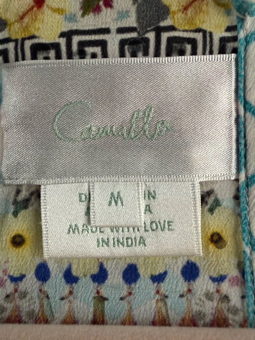 Camilla Australian Silk Racerback Cami Tank Top Crystal Embellished Size Medium - Picture 4 of 6